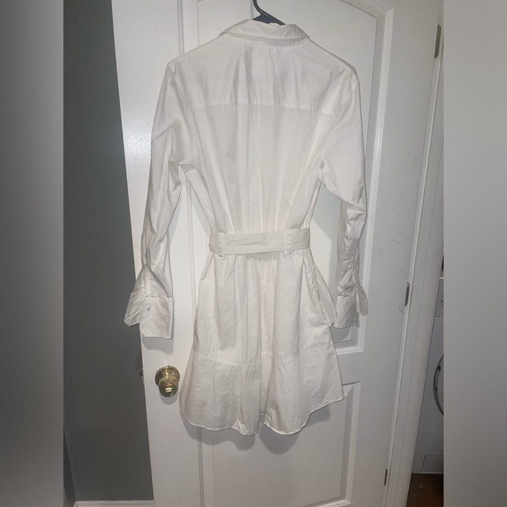 New! A.L.C. Jacey Cotton Poplin Belted Asymmetric Shirt Dress 🤍 size 10 - Picture 8 of 12